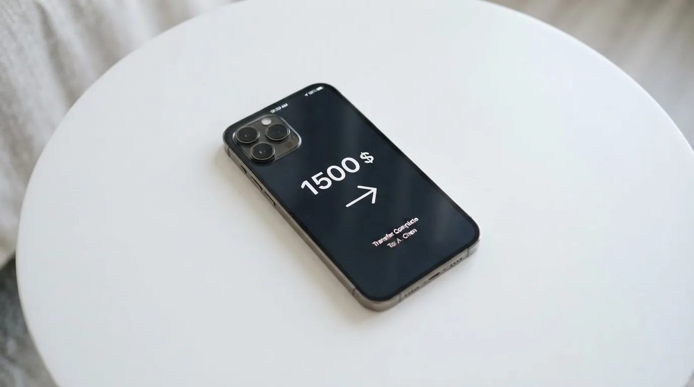 Телефон с экраном перевода стейблкоина