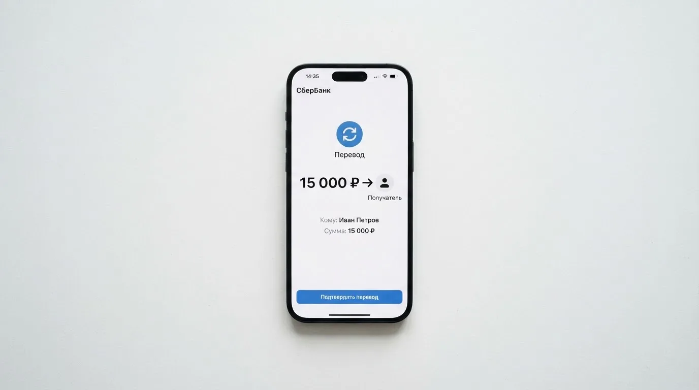 Телефон с экраном перевода стейблкоина
