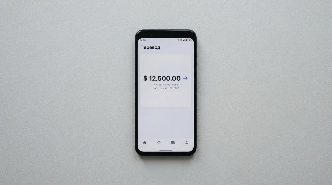 Телефон с экраном перевода стейблкоина