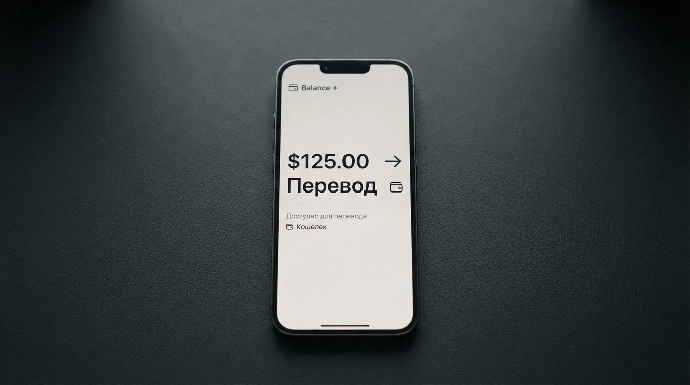 Телефон с экраном перевода стейблкоина