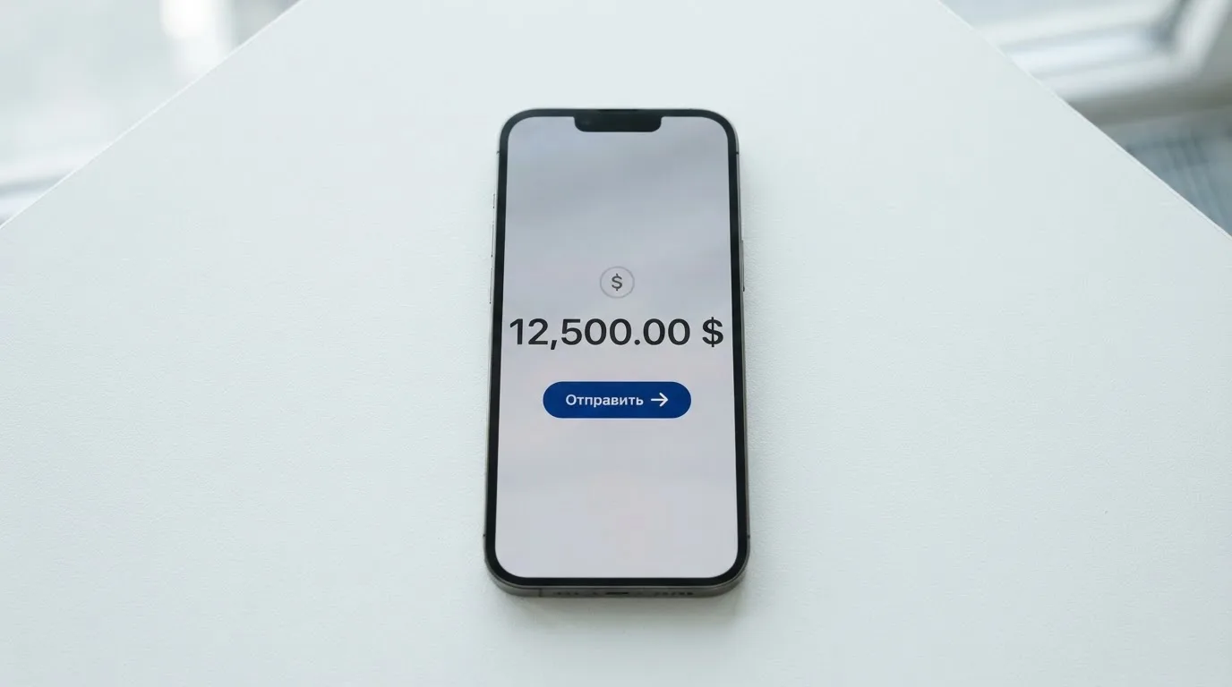 Телефон с экраном перевода стейблкоина