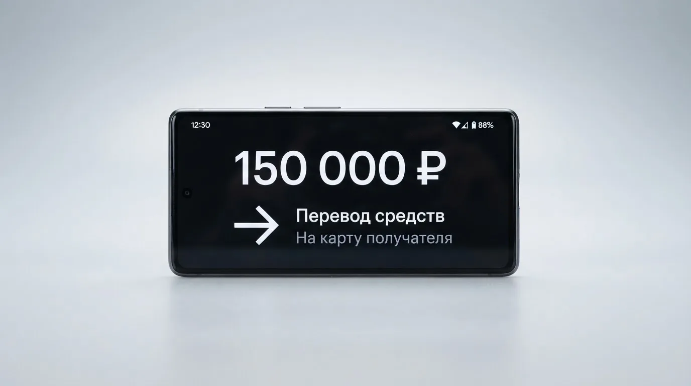 Телефон с экраном перевода стейблкоина